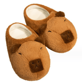 Cartoon Capybara Cotton Slippers Half Wrap Heel Home Soft Non-slip Warm Slippers