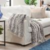 Premium Solid Faux Long Fur Throw Blanket - Soft, Fuzzy Throw Blanket - for Bed or Couch - 50" x 65' - Black