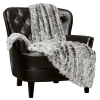 Premium Solid Faux Long Fur Throw Blanket - Soft, Fuzzy Throw Blanket - for Bed or Couch - 50" x 65' - Black