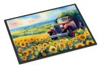 NEW Kansas Sunflowers in Watercolor Doormat Front Door Mat Indoor Outdoor Rugs for Entryway, Non Slip Washable Low Pile, 18H X 27W
