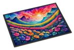 NEW Petunias in Color Doormat Front Door Mat Indoor Outdoor Rugs for Entryway, Non Slip Washable Low Pile, 18H X 27W