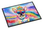 NEW Pug Hippie Dawg Doormat Front Door Mat Indoor Outdoor Rugs for Entryway, Non Slip Washable Low Pile, 18H X 27W