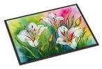 NEW Utah Sego Lilies in Watercolor Doormat Front Door Mat Indoor Outdoor Rugs for Entryway, Non Slip Washable Low Pile, 18H X 27W