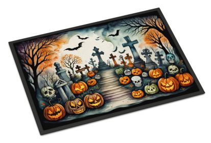 NEW Day of the Dead Spooky Halloween Doormat Front Door Mat Indoor Outdoor Rugs for Entryway, Non Slip Washable Low Pile, 18H X 27W