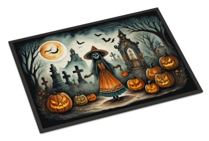 NEW La Llorona Skeleton Spooky Halloween Doormat Front Door Mat Indoor Outdoor Rugs for Entryway, Non Slip Washable Low Pile, 18H X 27W