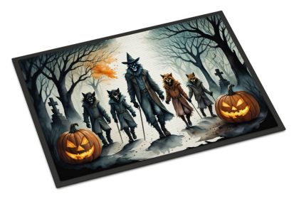 NEW Werewolves Spooky Halloween Doormat Front Door Mat Indoor Outdoor Rugs for Entryway, Non Slip Washable Low Pile, 18H X 27W