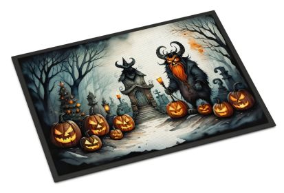 NEW Krampus The Christmas Demon Spooky Halloween Doormat Front Door Mat Indoor Outdoor Rugs for Entryway, Non Slip Washable Low Pile, 18H X 27W