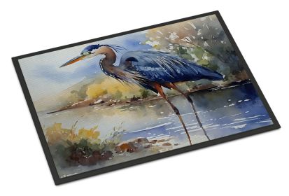 Blue Heron Doormat Front Door Mat Indoor Outdoor Rugs for Entryway, Non Slip Washable Low Pile, 24H X 36W