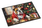 English Bulldog Cozy Christmas Doormat Front Door Mat Indoor Outdoor Rugs for Entryway, Non Slip Washable Low Pile, 24H X 36W