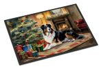 Australian Shepherd Cozy Christmas Doormat Front Door Mat Indoor Outdoor Rugs for Entryway, Non Slip Washable Low Pile, 24H X 36W
