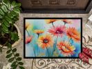 NEW Gerbera Daisies in Watercolor Doormat Front Door Mat Indoor Outdoor Rugs for Entryway, Non Slip Washable Low Pile, 18H X 27W