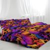 Purple Skull Duvet Cover Set, Gothic Skeleton Comforter Cover for Kids,Boys,Teen Bedroom Decor,Boho Style Bones Bedding Set