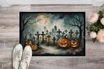 NEW Graveyard Spooky Halloween Doormat Front Door Mat Indoor Outdoor Rugs for Entryway, Non Slip Washable Low Pile, 18H X 27W