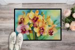 NEW Orchids in Watercolor Doormat Front Door Mat Indoor Outdoor Rugs for Entryway, Non Slip Washable Low Pile, 18H X 27W