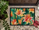 NEW Lilies in Watercolor Doormat Front Door Mat Indoor Outdoor Rugs for Entryway, Non Slip Washable Low Pile, 18H X 27W