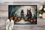 NEW Krampus The Christmas Demon Spooky Halloween Doormat Front Door Mat Indoor Outdoor Rugs for Entryway, Non Slip Washable Low Pile, 18H X 27W