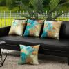 Teal and Gold Throw Pillow Covers 18x18 inch Set of 4 Turquoise Gold Abstract Pillow Cases Modern Decorative Cushion Covers for Sofa Couch