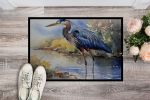 Blue Heron Doormat Front Door Mat Indoor Outdoor Rugs for Entryway, Non Slip Washable Low Pile, 24H X 36W