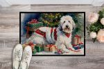 Old English Sheepdog Cozy Christmas Doormat Front Door Mat Indoor Outdoor Rugs for Entryway, Non Slip Washable Low Pile, 24H X 36W