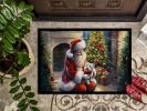 NEW Westie and Santa Claus Doormat Front Door Mat Indoor Outdoor Rugs for Entryway, Non Slip Washable Low Pile, 18H X 27W