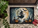 NEW Flying Witch Spooky Halloween Doormat Front Door Mat Indoor Outdoor Rugs for Entryway, Non Slip Washable Low Pile, 18H X 27W