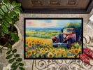 NEW Kansas Sunflowers in Watercolor Doormat Front Door Mat Indoor Outdoor Rugs for Entryway, Non Slip Washable Low Pile, 18H X 27W