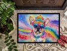 NEW Pug Hippie Dawg Doormat Front Door Mat Indoor Outdoor Rugs for Entryway, Non Slip Washable Low Pile, 18H X 27W