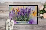 NEW Lavender in Watercolor Doormat Front Door Mat Indoor Outdoor Rugs for Entryway, Non Slip Washable Low Pile, 18H X 27W