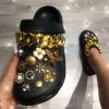 26Pcs Bling Shoe Charms for Women Girls; Cool Chain Charms Bee Shoe Decoration with Button for Hole Shoes; Slippers Luxury Clog Accessories; Cute Shoe