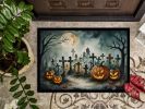 NEW Graveyard Spooky Halloween Doormat Front Door Mat Indoor Outdoor Rugs for Entryway, Non Slip Washable Low Pile, 18H X 27W
