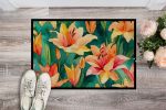 NEW Lilies in Watercolor Doormat Front Door Mat Indoor Outdoor Rugs for Entryway, Non Slip Washable Low Pile, 18H X 27W