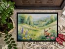 Rabbit Springtime Meadow Doormat Front Door Mat Indoor Outdoor Rugs for Entryway, Non Slip Washable Low Pile, 24H X 36W