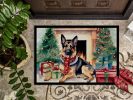 NEW German Shepherd Cozy Christmas Doormat Front Door Mat Indoor Outdoor Rugs for Entryway, Non Slip Washable Low Pile, 18H X 27W