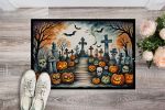 NEW Day of the Dead Spooky Halloween Doormat Front Door Mat Indoor Outdoor Rugs for Entryway, Non Slip Washable Low Pile, 18H X 27W