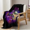 Mushroom Printed Flannel Throw Blanket Colorful Ultra-Soft Fuzzy Lightweight Flannel Skull Throw Blankets for Couch Bed Sofa All Season Warm Cozy Camp