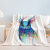 Cartoon Blue Owl Printed Sherpa Fleece Blanket Soft Cozy Warm Nap Blanket for Adults Toddler Bedroom Decor 50*60 Inches