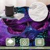 Butterfly Throw Blanket - Soft Cozy Lightweight Purple Blue Butterflies Flannel Fleece Blankets