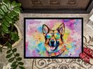 NEW German Shepherd Hippie Dawg Doormat Front Door Mat Indoor Outdoor Rugs for Entryway, Non Slip Washable Low Pile, 18H X 27W