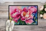 NEW Peonies in Watercolor Doormat Front Door Mat Indoor Outdoor Rugs for Entryway, Non Slip Washable Low Pile, 18H X 27W