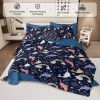 8-Piece Whale Comforter for Twin Bed Girls Narwhal Comforter Set Bed in A Bag Rainbow - 1 Comforter, 2 Pillow Shams, 1 Flat Sheet, 1 Fitted Sheet