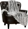 Premium Solid Faux Long Fur Throw Blanket - Soft, Fuzzy Throw Blanket - for Bed or Couch - 50" x 65' - Black