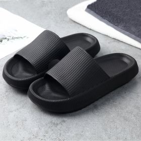 Home Slippers Couples Feel Cool Stepping On Excrement (Option: Black-34or35)