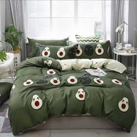 3Pcs Avocado Bedding Sets Fruit Theme Duvet Cover Sets Cute Avocado Quilt Cover Set (size: King)