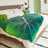 Large Leaf Blanket Soft Leaves Flannel Gloriosum Leaf Blankets for Beds Sofa Cozy Beach Blanket Funny Birthday Gift Manta