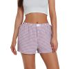 Women's Lounge Shorts Soft Elastic Low Waist Plaid Print Pajama Shorts