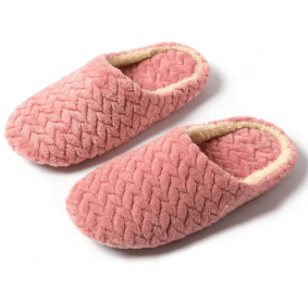 Women Indoor Slippers Warm Plush Home Slipper (Color: Pink, size: 40-41)