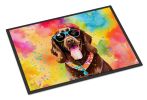 NEW Chocolate Labrador Hippie Dawg Doormat Front Door Mat Indoor Outdoor Rugs for Entryway, Non Slip Washable Low Pile, 18H X 27W