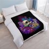 Skull Mushroom Sherpa Throw Blanket for Women Girls Skull Lover Cozy Plush Sugar Skull Fleece Blanket for Bedroom Sofa Couch Mushroom Home Decor Gifts