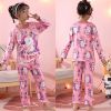Girls 2-Piece Long Sleeve Pajamas Outfit Soft Cute Kids PJ Set