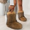 Plus size men's and women's shoes Cute furry boots Thickened mid-tube furry fur Uggs Couple ankle boots